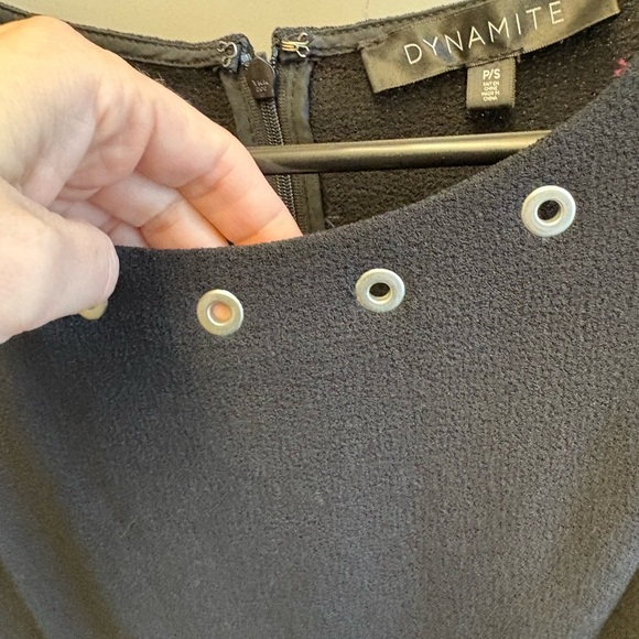 Dynamite sleeveless Fit & Flare above knee crew neck Little Black Dress Small - Picture 3 of 11